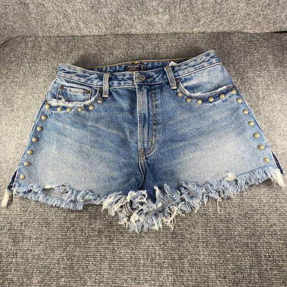 Abercrombie & Fitch Pants - Abercrombie & Fitch Annie High Rise Shorts Womens 27 Denim Studded Distressed